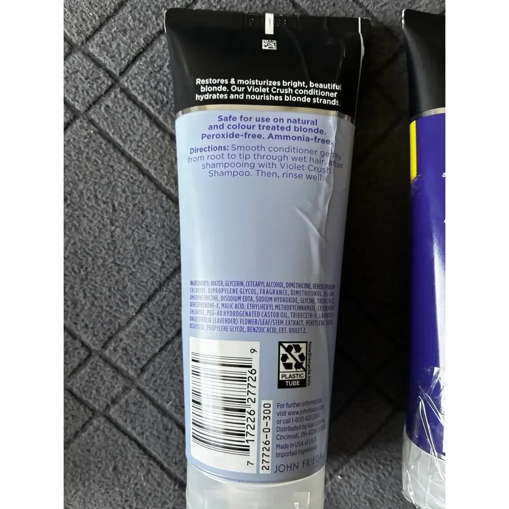 JOHN FRIEDA • Violet Crush for Blondes PURPLE SHAMPOO & CONDITIONER 6 fl oz Each